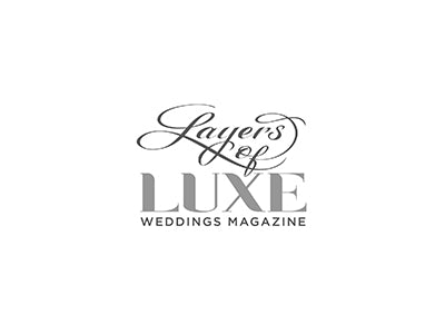 Layers of Luxe Wedding magazine logo featured Kate Slayton Lettering